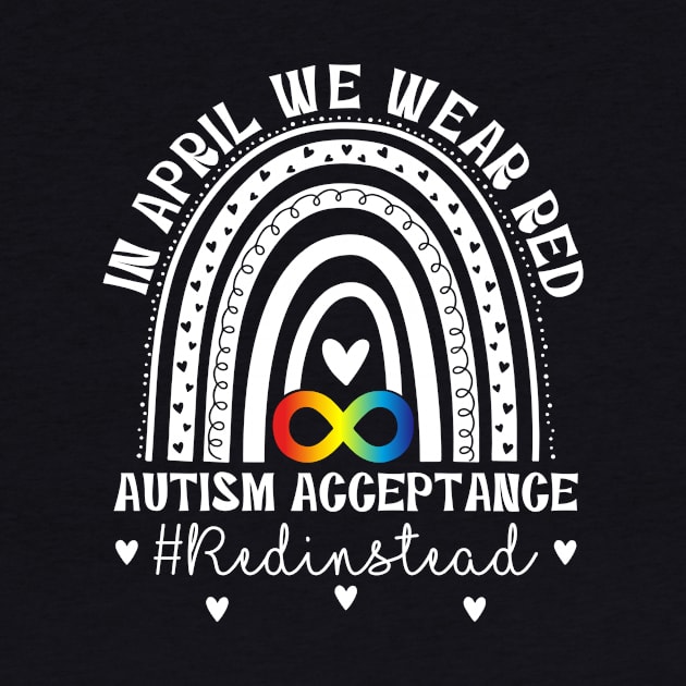 In April We Wear Red Autism Acceptance by Petra and Imata